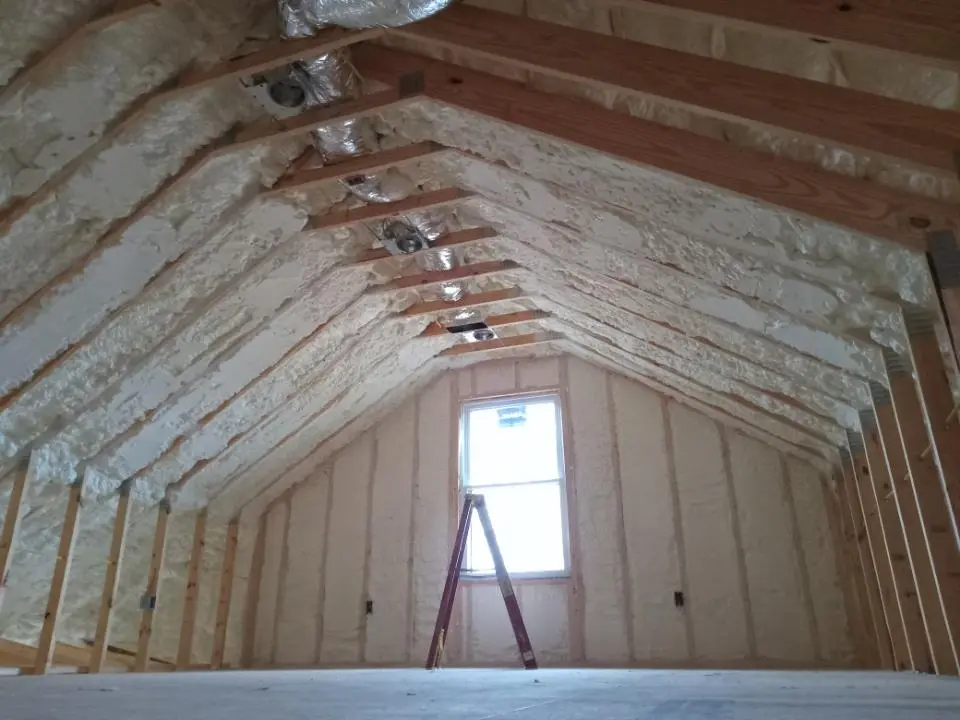 Spray foam roofing application for Crawl Space Insulation project in Leacock